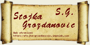 Stojka Grozdanović vizit kartica